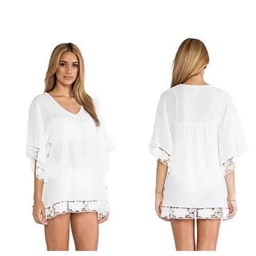 Mid-Summer Night White Crochet Lace Tunic