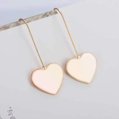 Simple Metal Heart Love Earrings Ear Hook Earrings For Women