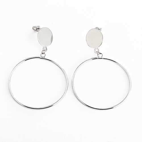 Stylish Big Hollow Circle Metal Simple Drop Earrings