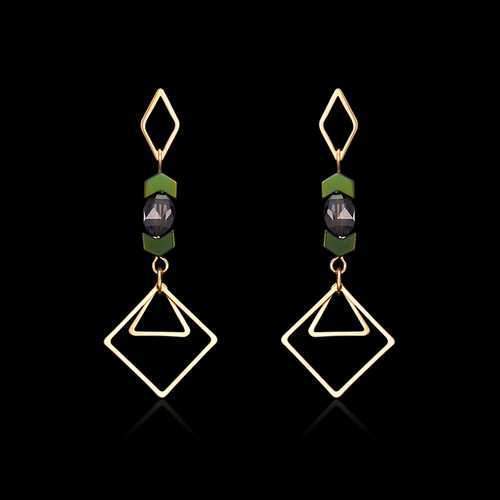 Luxury 18K Gold Plated Geometric Drop Earrings Elegant Ear Stud Best Gift for Women