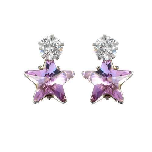 Simple Star Ear Stud Earring Dazzling Cubic Zirconia Star