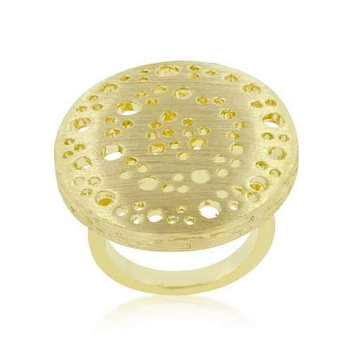 Textured Golden Saucer Ring